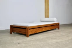 Clearance Pamono L03 Daybed in Elm by Pierre Chapo, France, 1960s
