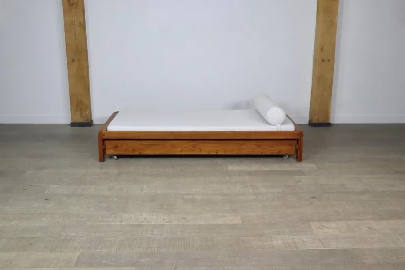 Clearance Pamono L03 Daybed in Elm by Pierre Chapo, France, 1960s