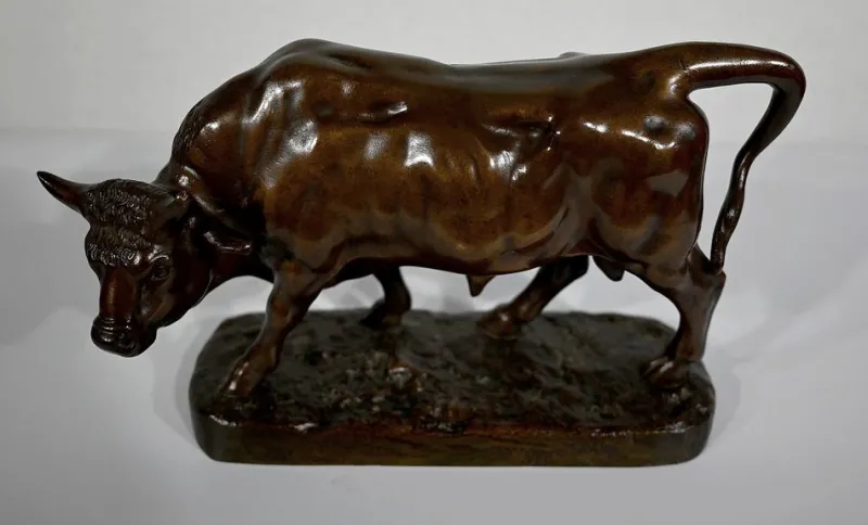 Pamono L. Vidal, Le Taureau, 1867, Bronze> Classical