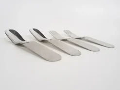 Pamono La Bomba Flatware in Stainless Steel by Helen von Boch and Federigo Fabbrini, Germany, 1970s, Set of 4> Cutlery & Serving Utensils