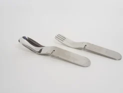 Pamono La Bomba Flatware in Stainless Steel by Helen von Boch and Federigo Fabbrini, Germany, 1970s, Set of 4><noscript><img width=