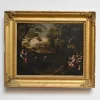 Pamono La Civetta, Pipe Hunting, Glue Hunting, Owl Hunting, 1700s, Oil on Canvas, Framed> Classical