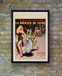 Online Pamono La Dolce Vita Original Vintage Movie Poster by Yves Thos, French, 1960