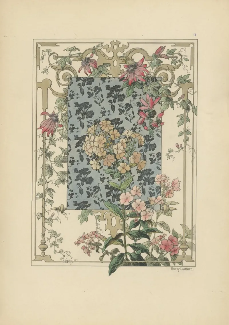 Best Pamono La Flore Décorative, 1896, Paper, Set of 3