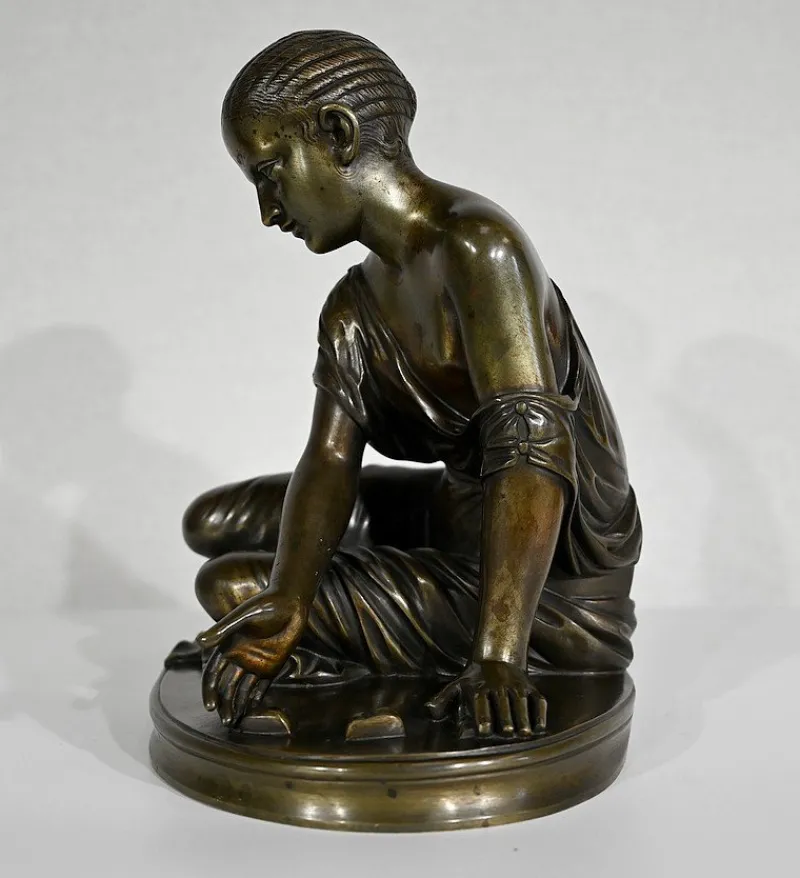 Pamono La Joueuse d’Osselets, 19th-Century, Bronze> Classical