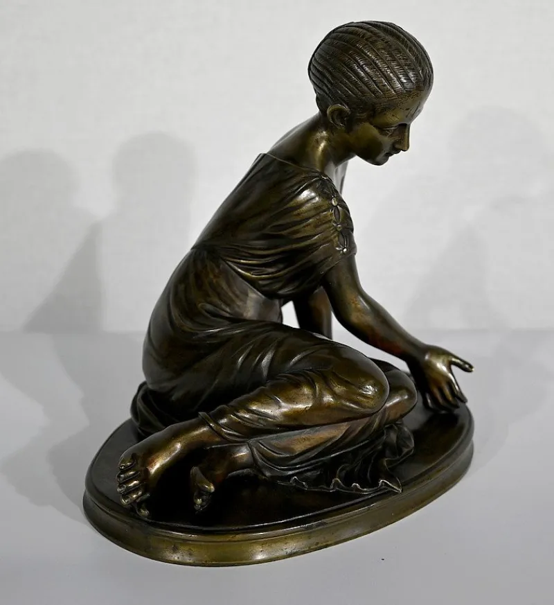 Pamono La Joueuse d’Osselets, 19th-Century, Bronze> Classical