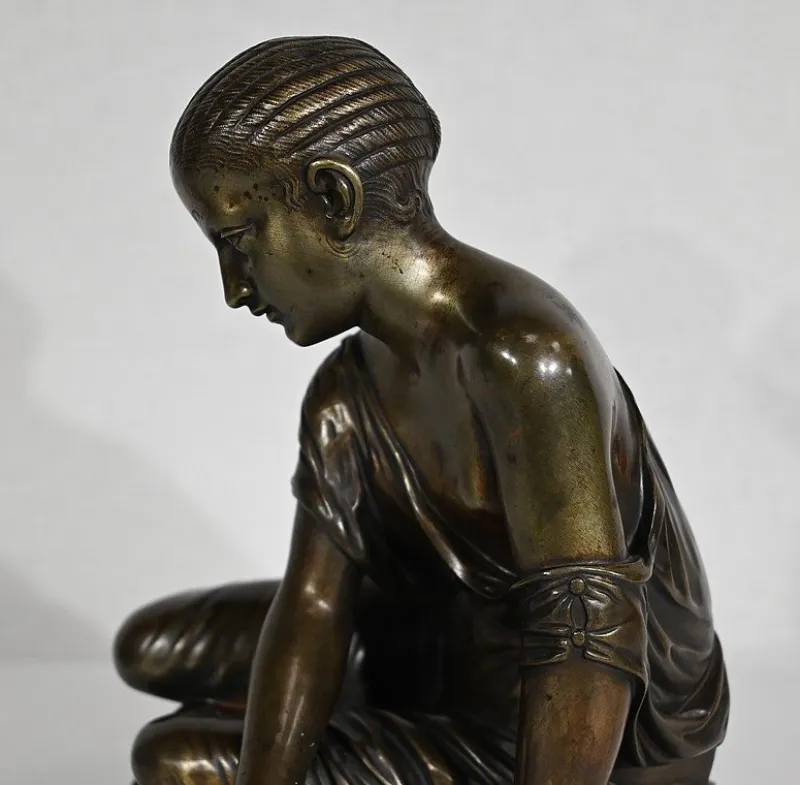 Pamono La Joueuse d’Osselets, 19th-Century, Bronze> Classical
