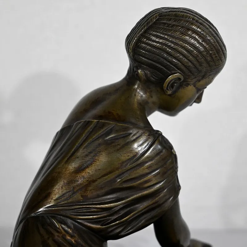 Pamono La Joueuse d’Osselets, 19th-Century, Bronze> Classical