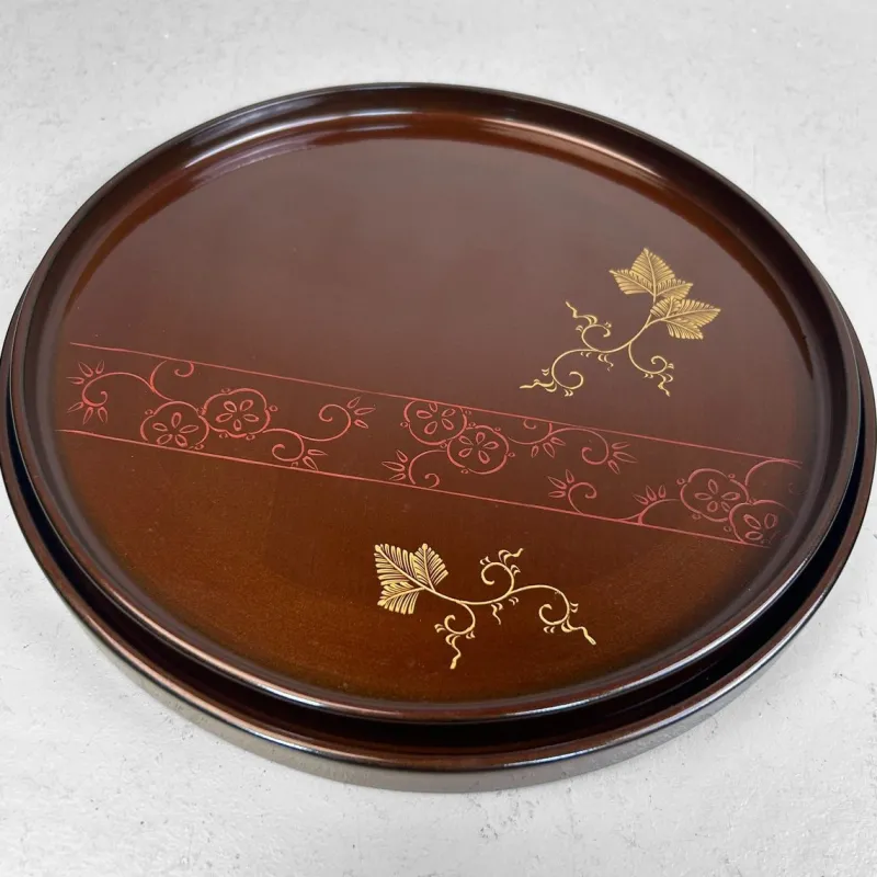 Hot Pamono Lacquer Urushi Wajima-Nuri Trays, Set of 2