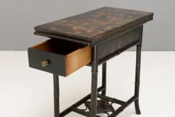Pamono Lacquered Occasional Card Table, 1890s><noscript><img width=