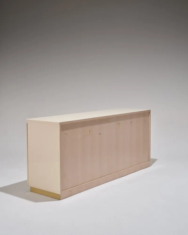 Pamono Lacquered Wood and Brass Sideboard, 1970s> Sideboards & Buffets