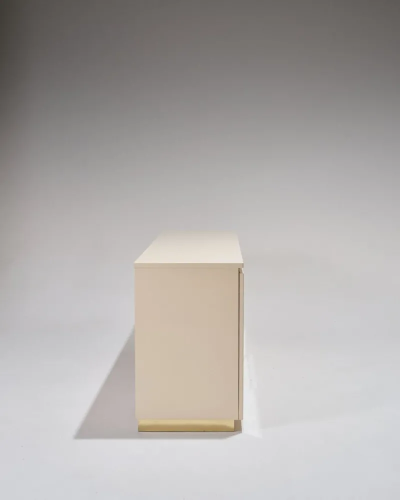 Pamono Lacquered Wood and Brass Sideboard, 1970s> Sideboards & Buffets