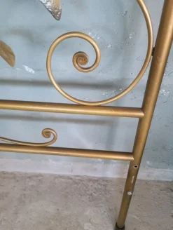 Pamono Lacquered Wrought Iron Headboard, 1950s><noscript><img width=