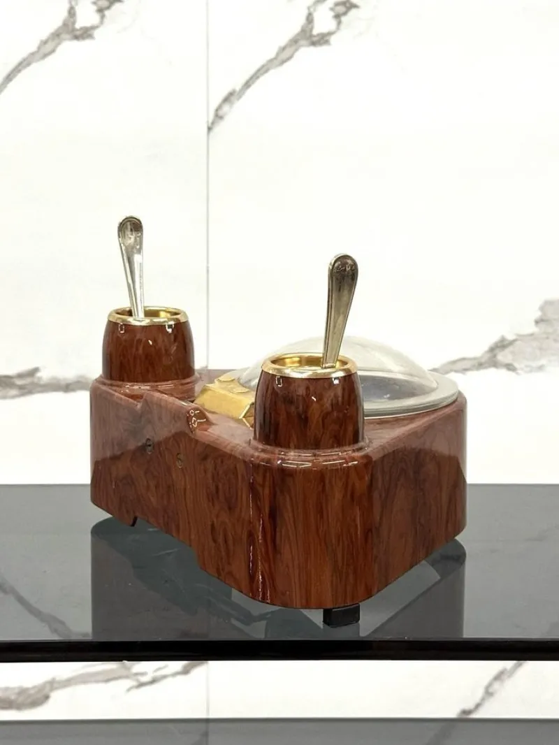 Pamono Lady Sugar Sugar Bowl in Burl, 1970s> Bowls