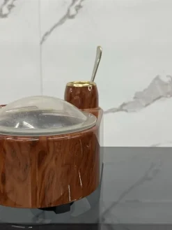 Pamono Lady Sugar Sugar Bowl in Burl, 1970s><noscript><img width=