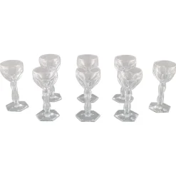Pamono Lalaing Glasses in Mouth-Blown Crystal Glass from Val St. Lambert, Belgium, 1950s, Set of 8> Glassware