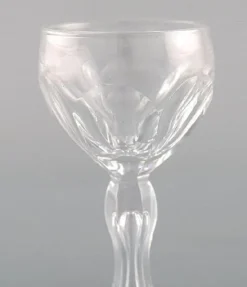 Pamono Lalaing Glasses in Mouth-Blown Crystal Glass from Val St. Lambert, Belgium, 1950s, Set of 8><noscript><img width=