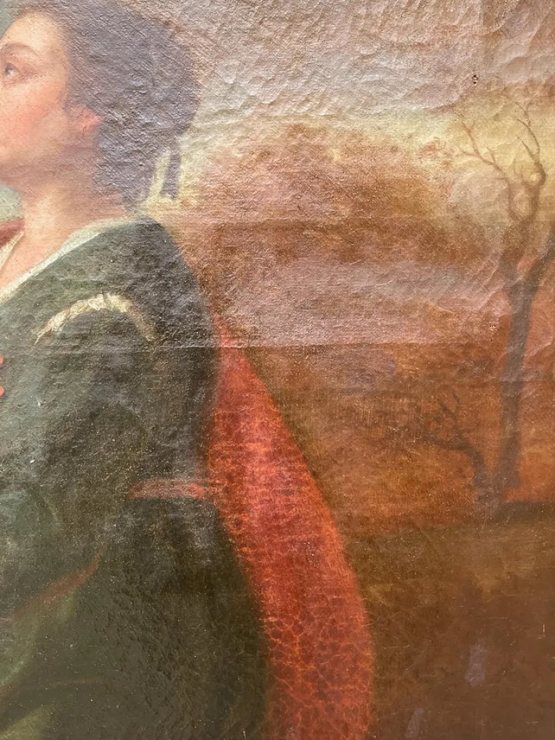 Pamono Lambertini, Female Subject, 19th Century, Oil Painting on Canvas, Framed> Painting