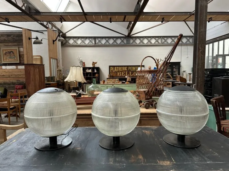 Pamono Lamps from Holophane, 1970s, Set of 3> Ceiling Lights