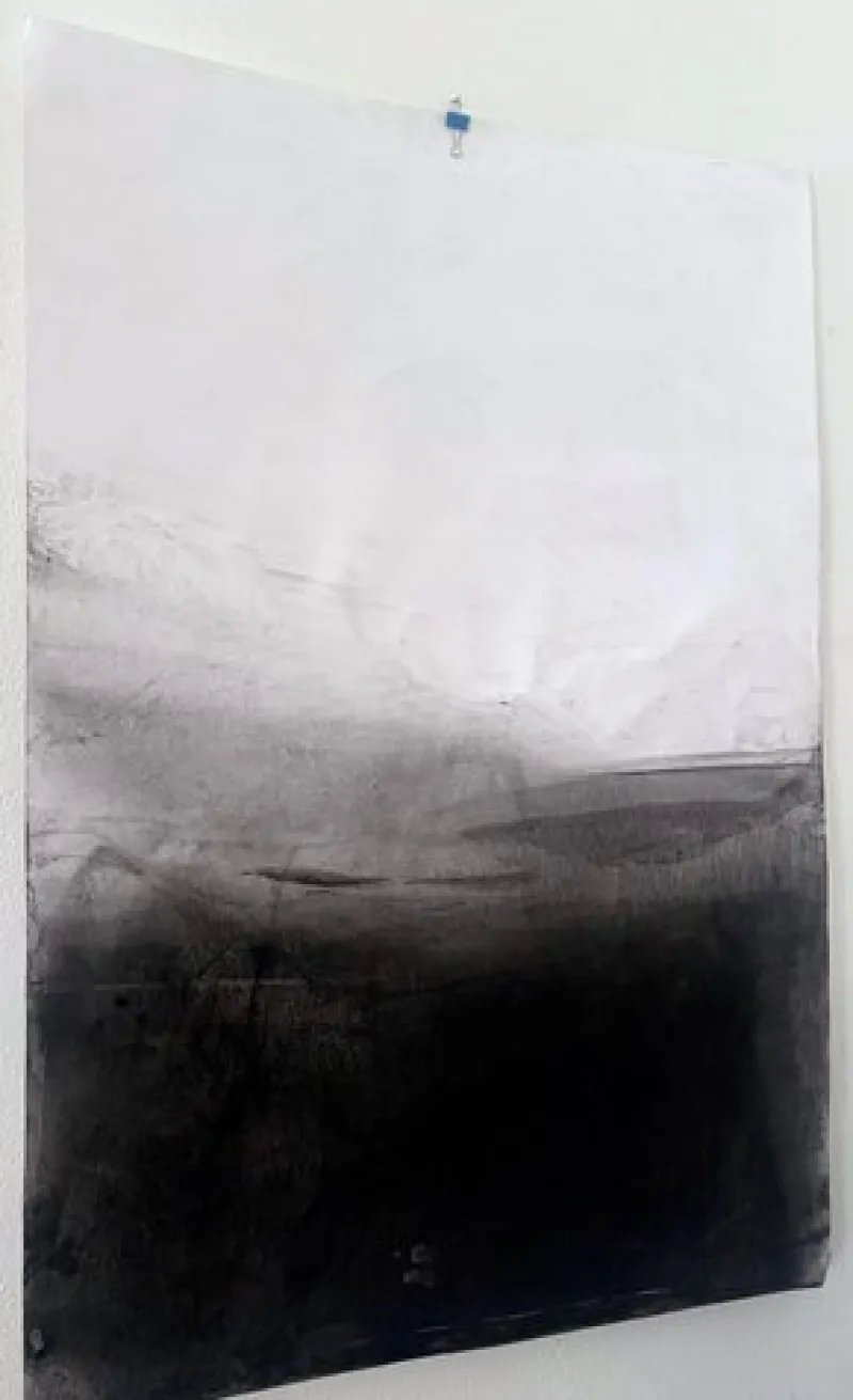 Pamono Landscape Bw Original Drawing, Contemporary Abstract Art by Marilina Marchica> Minimalist