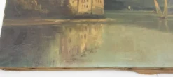 New Pamono Landscape Chateau Chillon Leman Lake, Switzerland, Late 19th-Century, Oil on Canvas