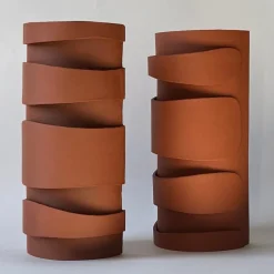 New Pamono Landscape Terracotta Ceramic Sconce by Katia Langeard
