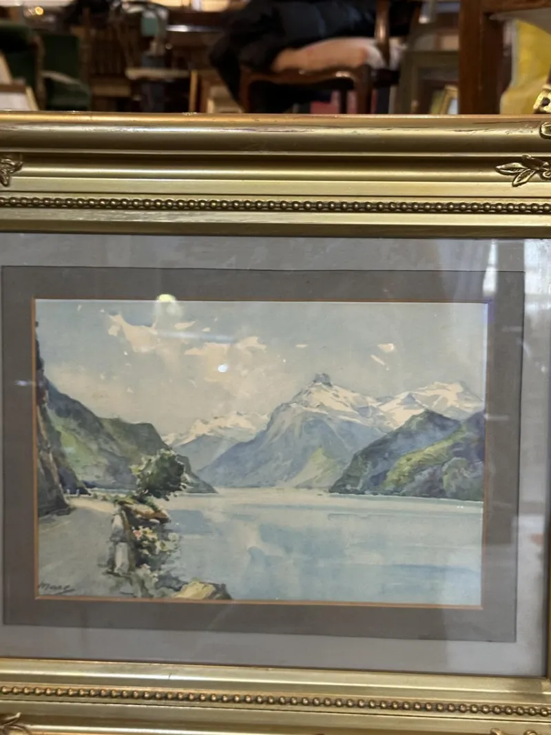 Clearance Pamono Landscape, Watercolor, Early 1900s