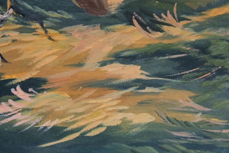 Pamono Landscape with a Hut, Oil on Canvas, Framed> Old Masters