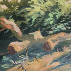Pamono Landscape with a Hut, Oil on Canvas, Framed><noscript><img width=