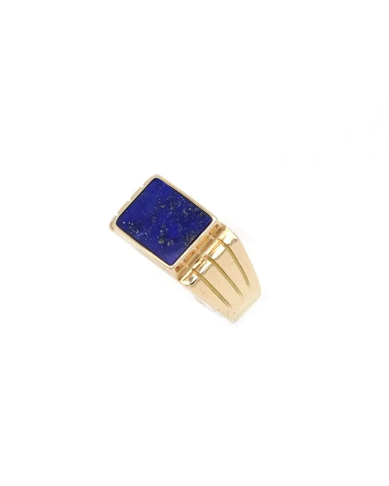 Pamono Lapis Lazuli Tank Ring> Rings