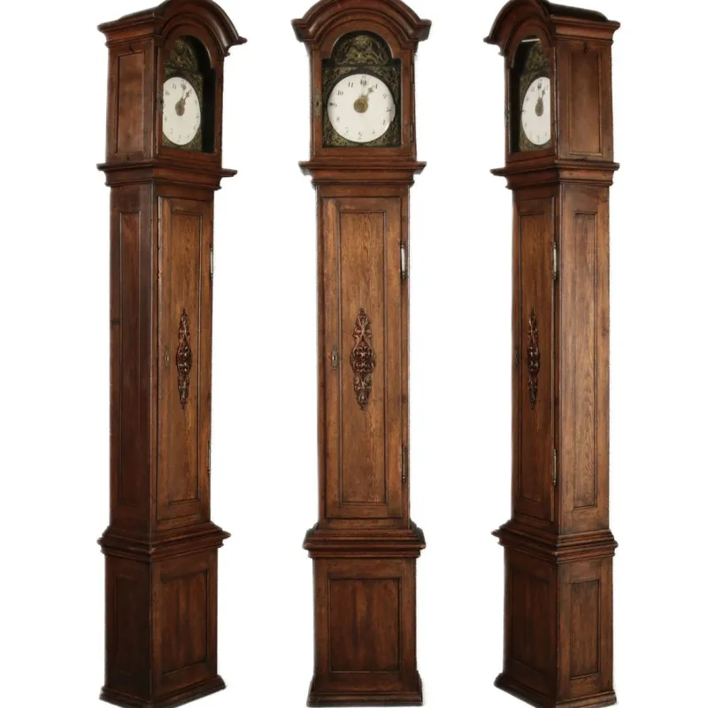 Pamono Large Antique Baroque Grandfather Clock in Oak, 1750