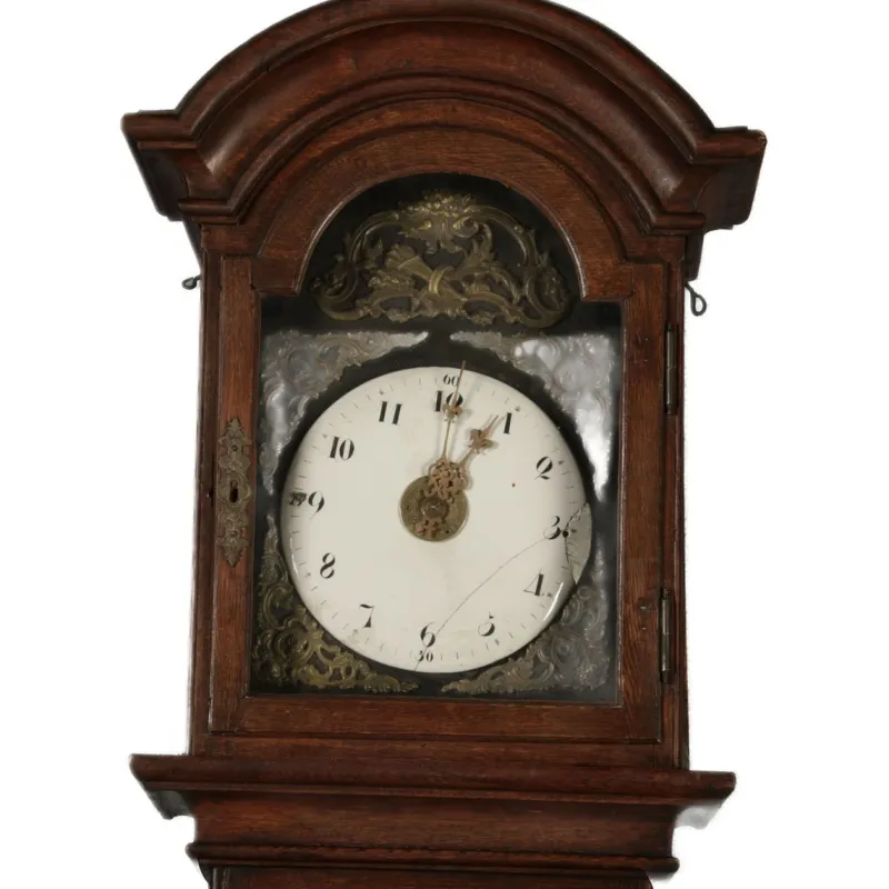 Pamono Large Antique Baroque Grandfather Clock in Oak, 1750