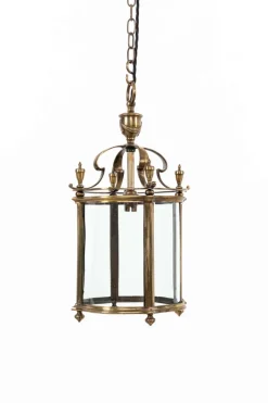 Pamono Large Antique Brass Porch Lantern from Faraday & Son> Ceiling Lights