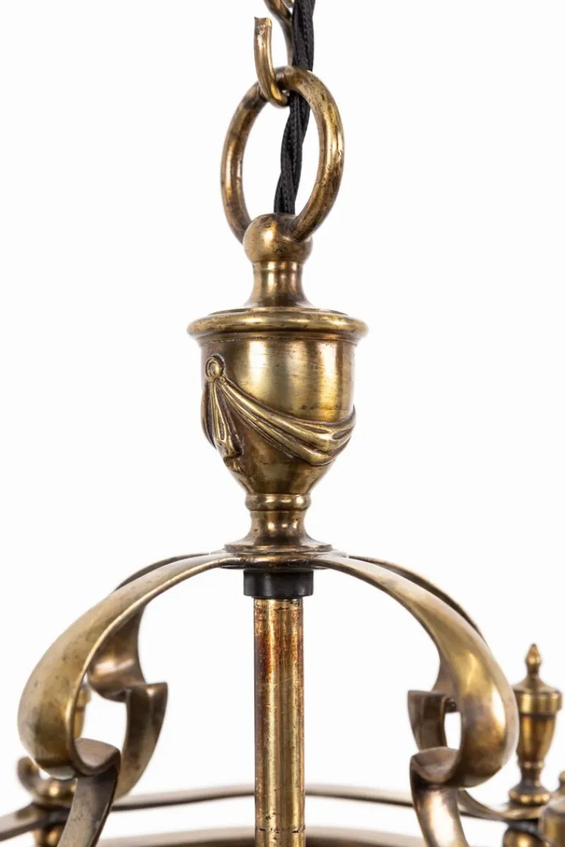 Pamono Large Antique Brass Porch Lantern from Faraday & Son> Ceiling Lights