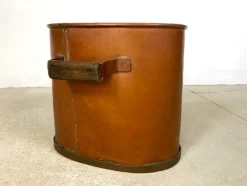 New Pamono Large Antique Copper Fireplace Log Holders, 1850s, Set of 3