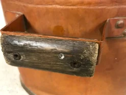 New Pamono Large Antique Copper Fireplace Log Holders, 1850s, Set of 3