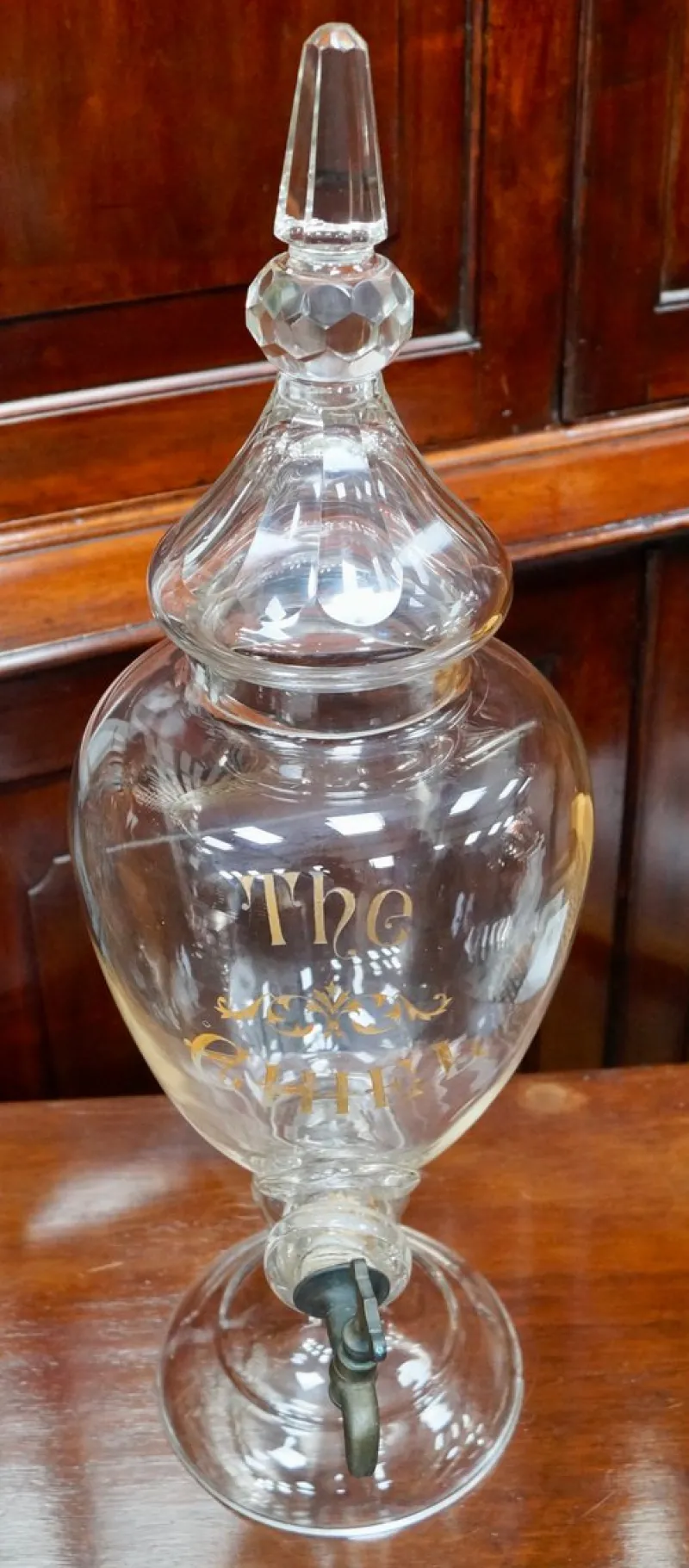 Pamono Large Antique Crystal Whiskey Dispenser, 1870> Glassware
