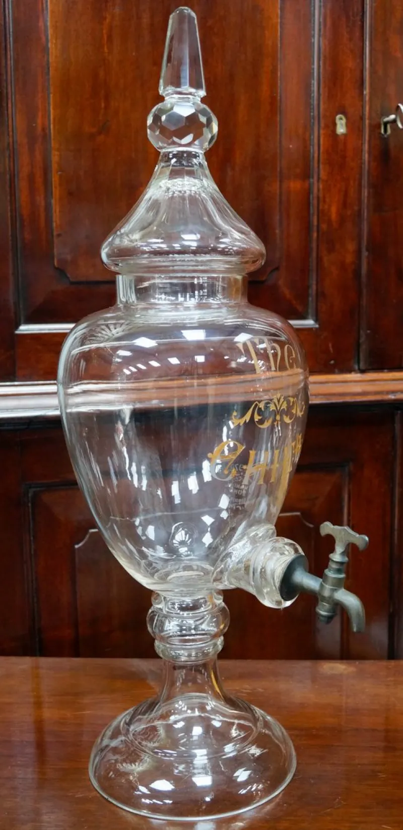 Pamono Large Antique Crystal Whiskey Dispenser, 1870> Glassware