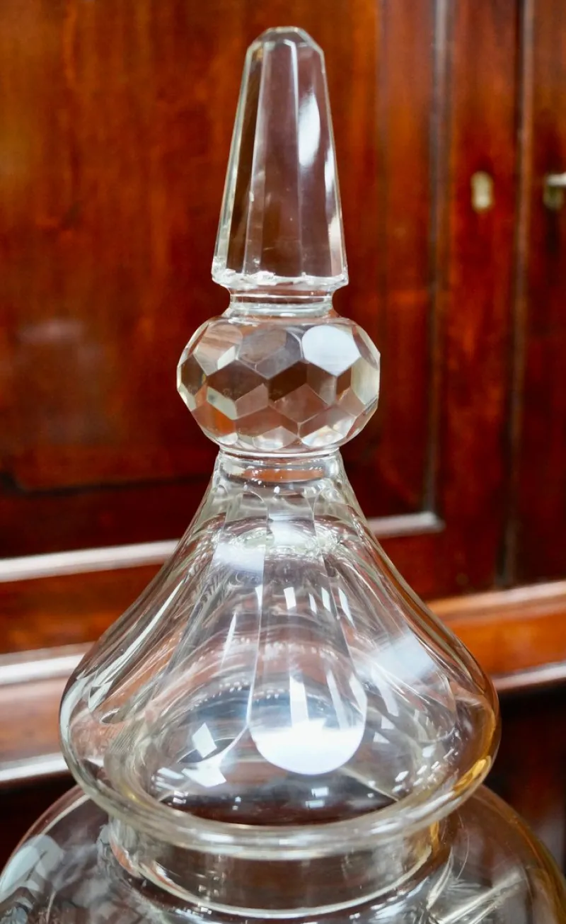 Pamono Large Antique Crystal Whiskey Dispenser, 1870> Glassware