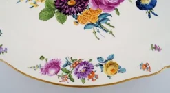 Pamono Large Antique Dish in Hand-Painted Porcelain with Floral Motifs from KPM, Berlin><noscript><img width=