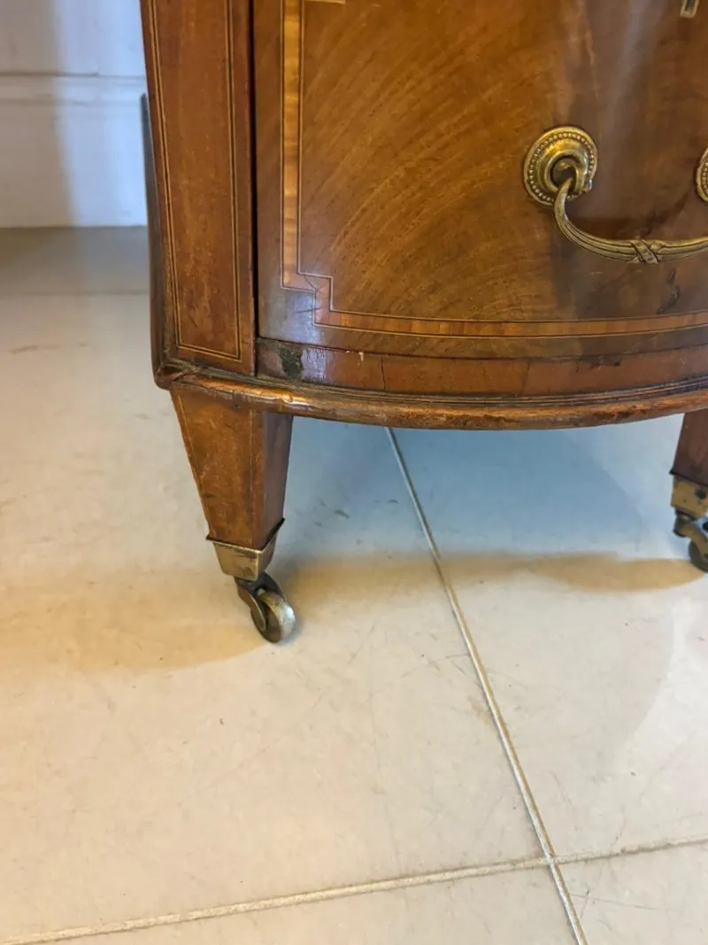 Pamono Large Antique Edwardian Inlaid Mahogany Freestanding Kidney Shaped Desk, 1900s> Desks