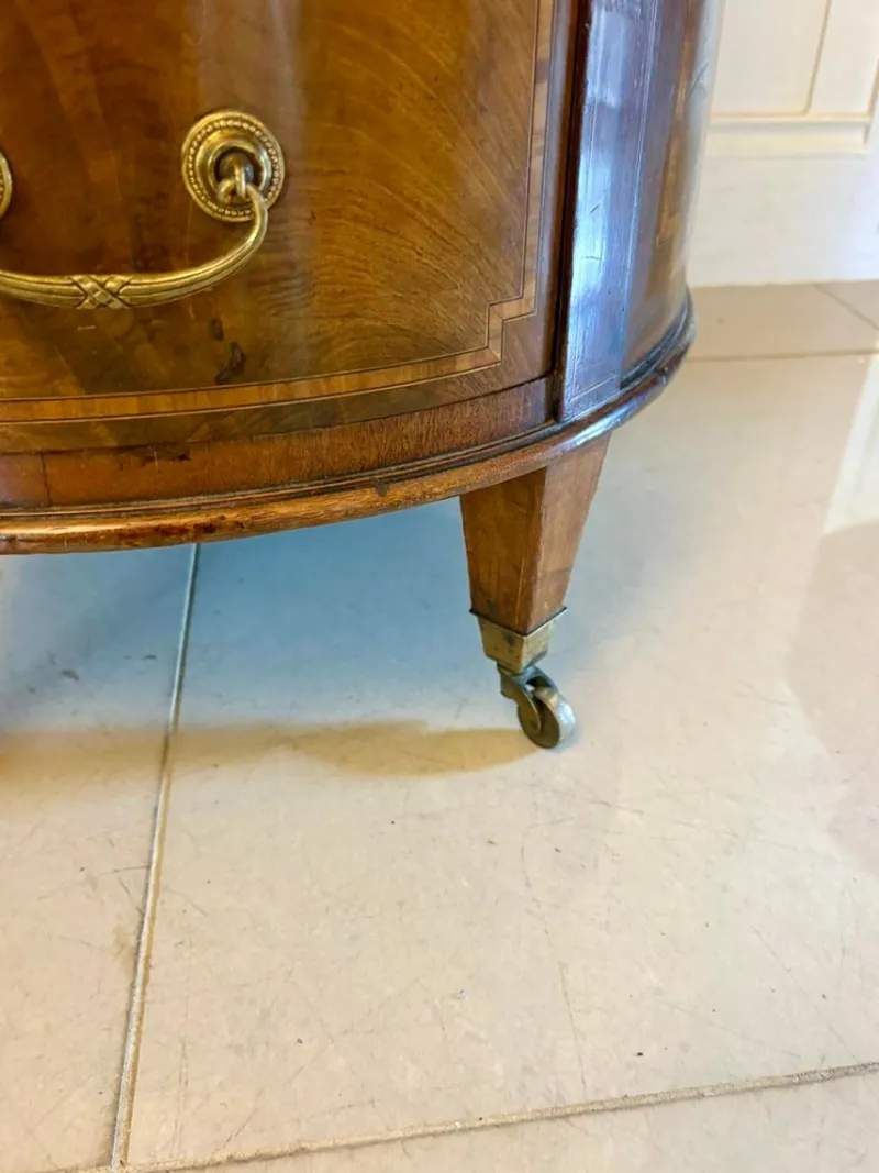 Pamono Large Antique Edwardian Inlaid Mahogany Freestanding Kidney Shaped Desk, 1900s> Desks