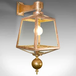 Hot Pamono Large Antique English Courtyard Light in Bronze, 1870s