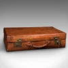 New Pamono Large Antique English Leather Suitcase