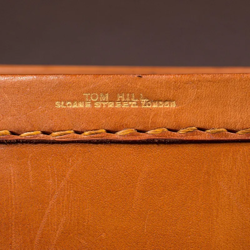 New Pamono Large Antique English Leather Suitcase