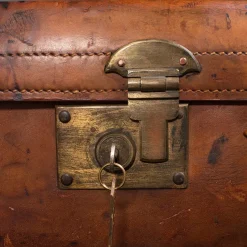 New Pamono Large Antique English Leather Suitcase