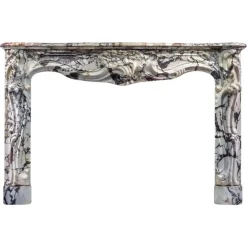 Pamono Large Antique French Rococo Marble Fireplace Mantel> Fireplaces And Mantels