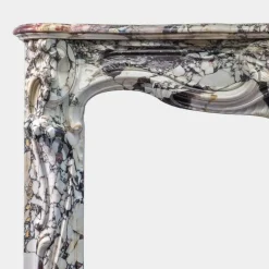 Pamono Large Antique French Rococo Marble Fireplace Mantel><noscript><img width=