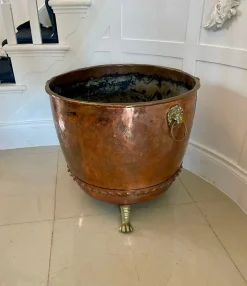 Discount Pamono Large Antique George III Copper and Brass Log Bin, 1800