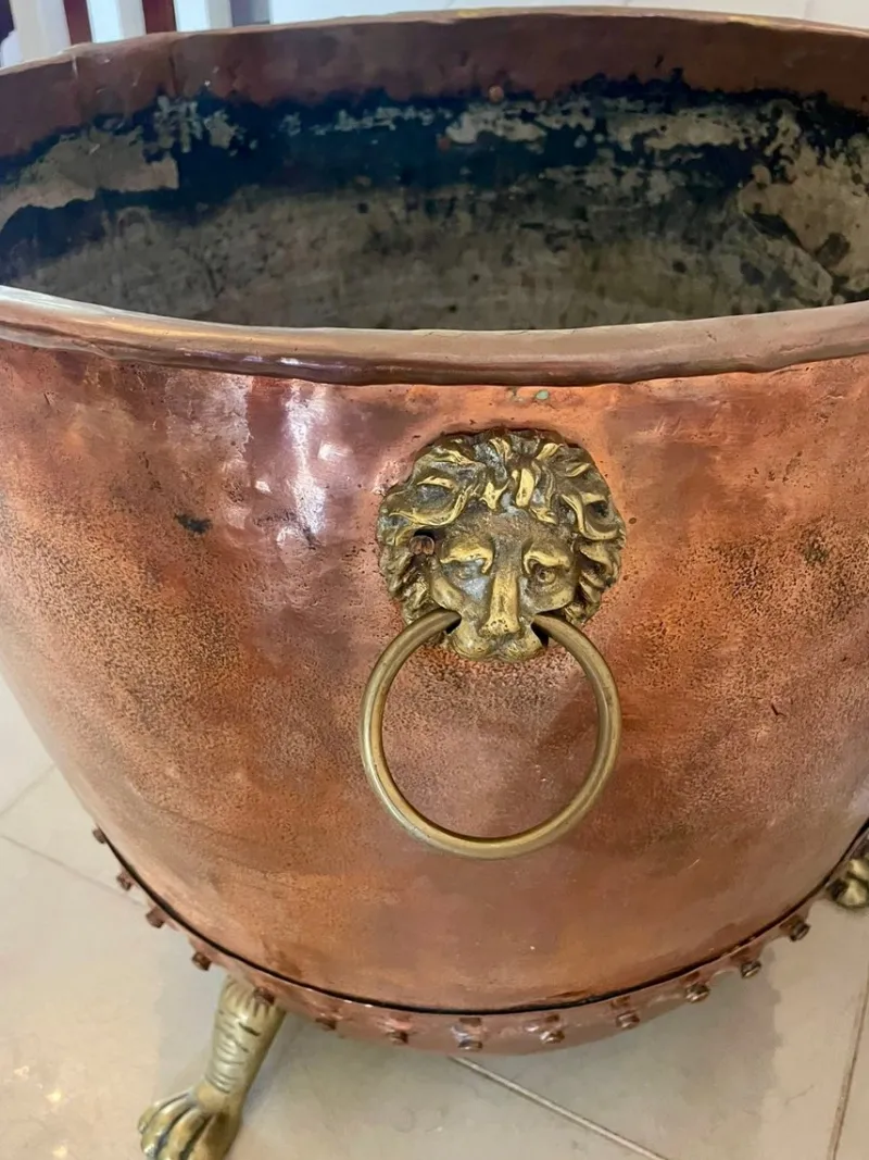 Discount Pamono Large Antique George III Copper and Brass Log Bin, 1800